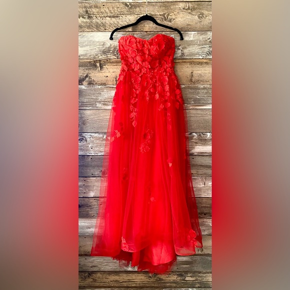 Hebeos Dresses & Skirts - HEBEOSaStrapless 3D Floral Appliqué Gown ❤️ | Corset Bodice | Tulle Ballgown